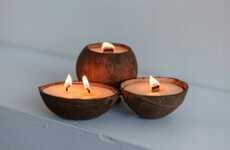Repurposed Coconut Shell Candles