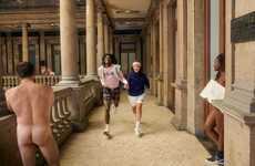 Nudist-Themed Sporty Fashion Campaigns