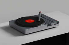 Metallic Architectural Record Players