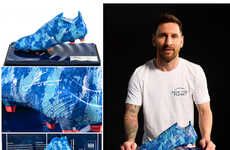 Recycled Soccer Player Sculptures