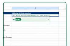 AI Spreadsheet Functionalities
